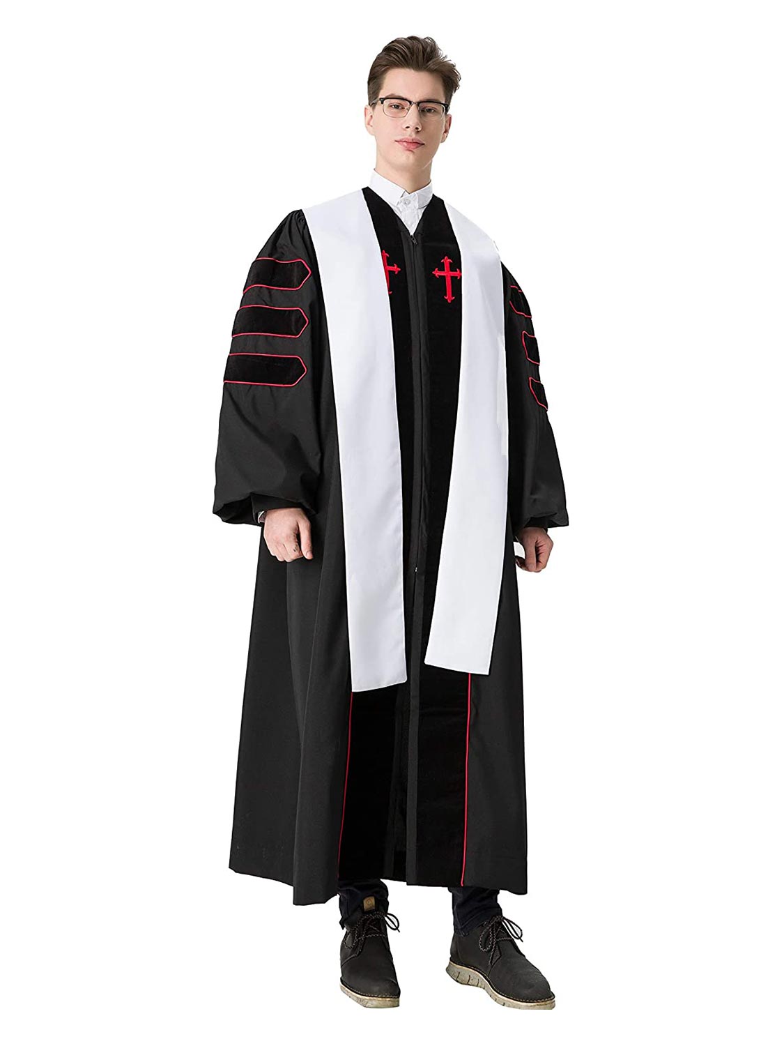 Clerical Overlay Plain Stole - 4 Colors Available