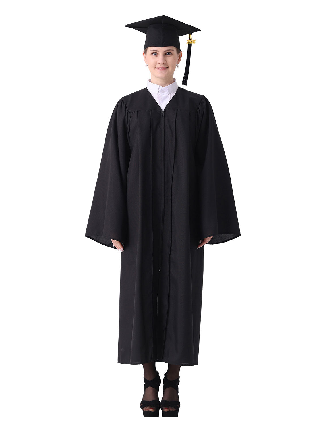 Matte High School Graduation Cap and Gown Set - 12 Colors Available