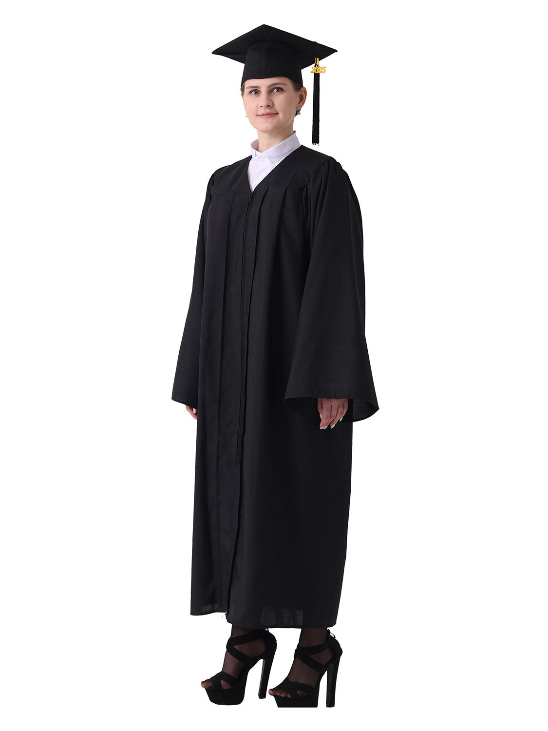 Matte High School Graduation Cap and Gown Set - 12 Colors Available