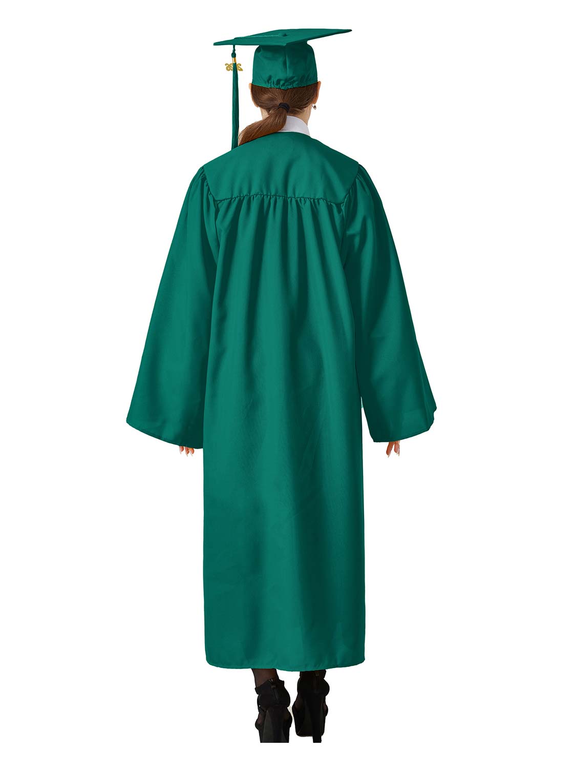 Matte High School Graduation Cap and Gown Set - 12 Colors Available