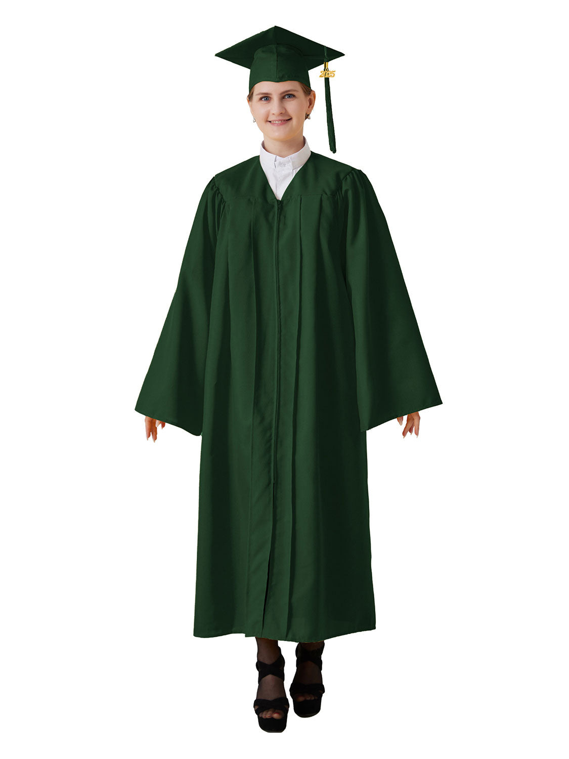 Matte High School Graduation Cap and Gown Set - 12 Colors Available