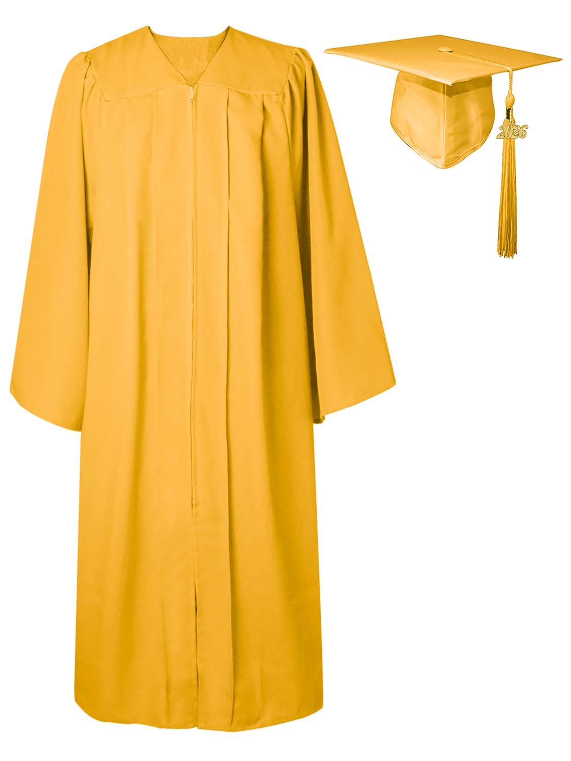 Matte High School Graduation Cap and Gown Set - 12 Colors Available