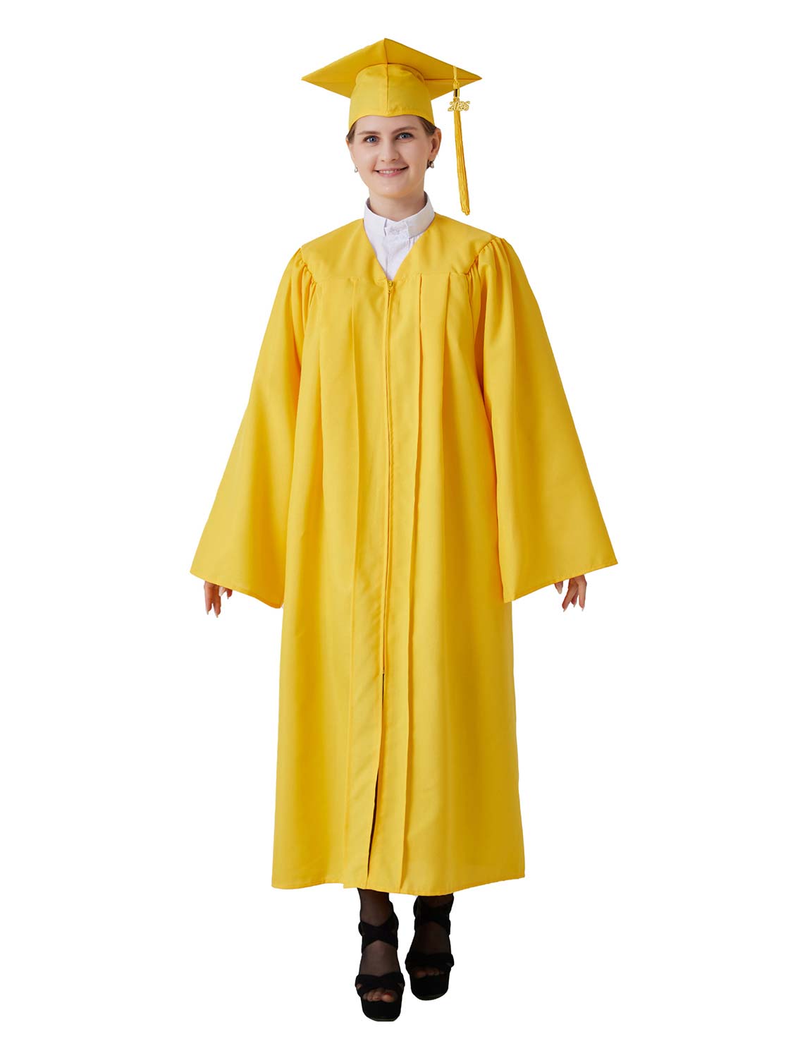 Matte High School Graduation Cap and Gown Set - 12 Colors Available
