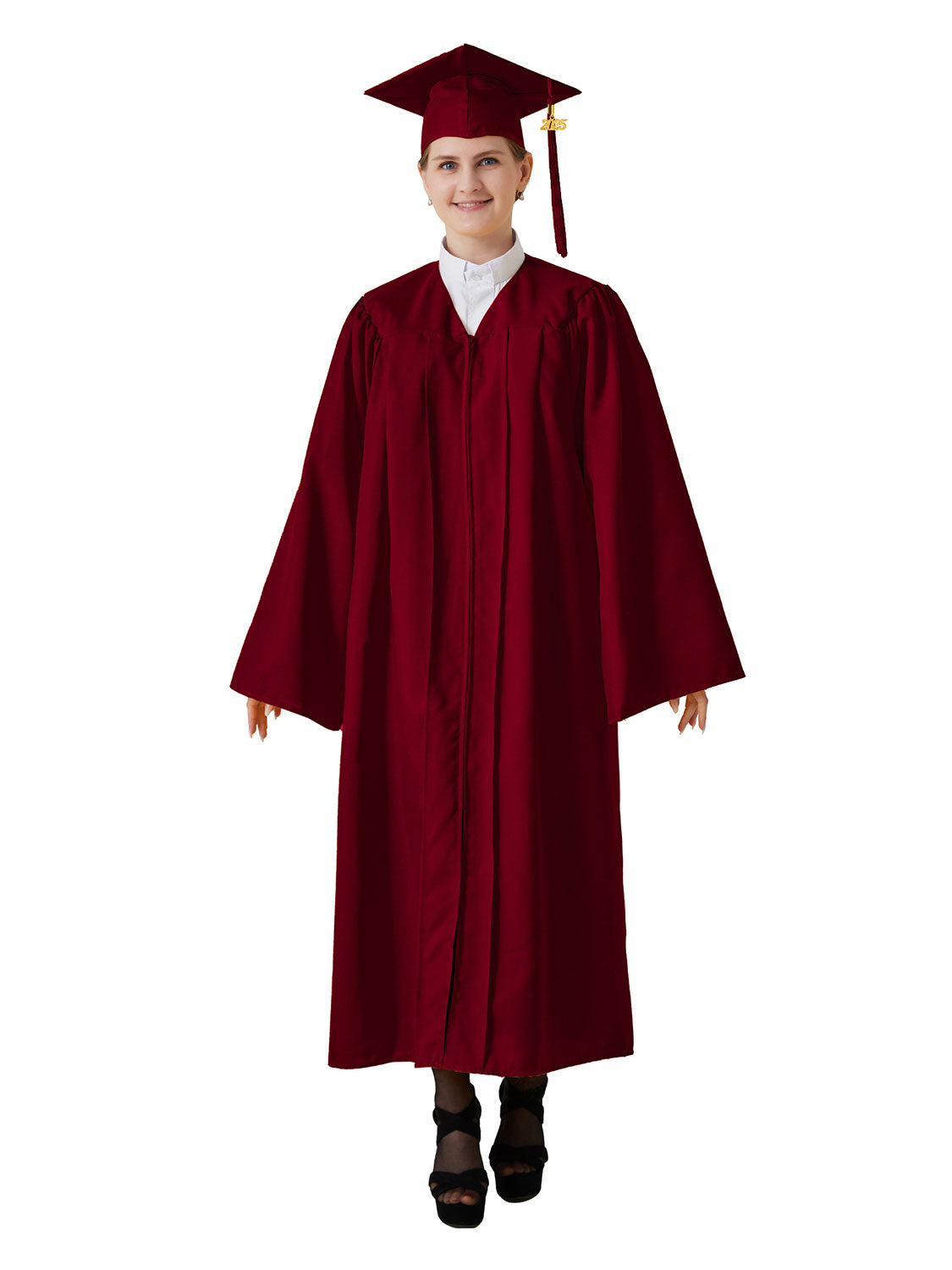 Matte High School Graduation Cap and Gown Set - 12 Colors Available