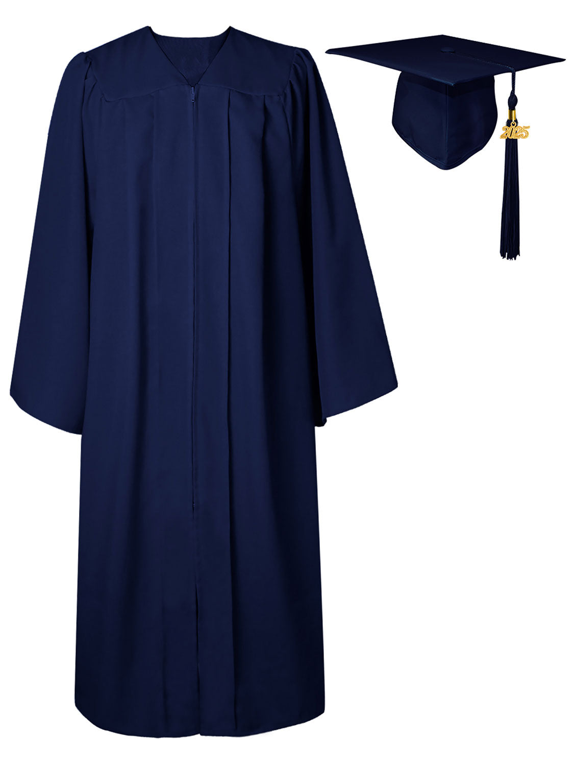 Matte High School Graduation Cap and Gown Set - 12 Colors Available