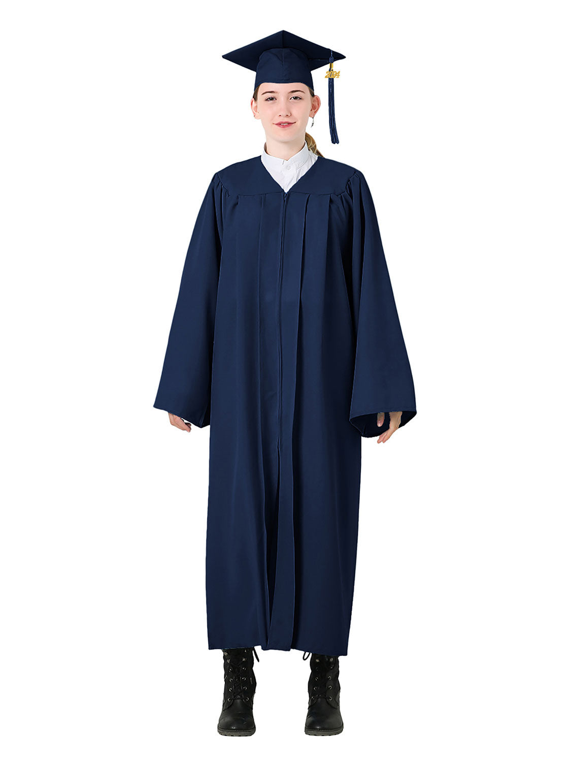 Matte High School Graduation Cap and Gown Set - 12 Colors Available