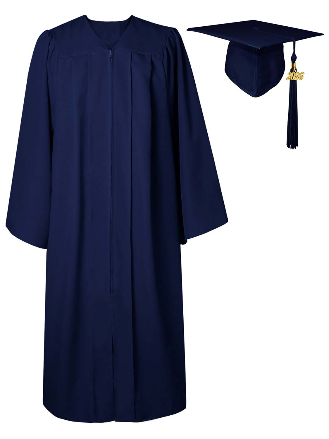 Matte High School Cap Gown and Diploma Cover Package - 12 Colors Available