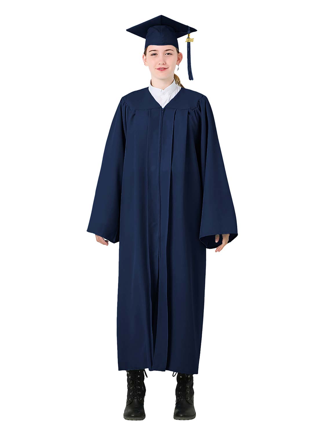 Matte High School Graduation Cap and Gown Set - 12 Colors Available