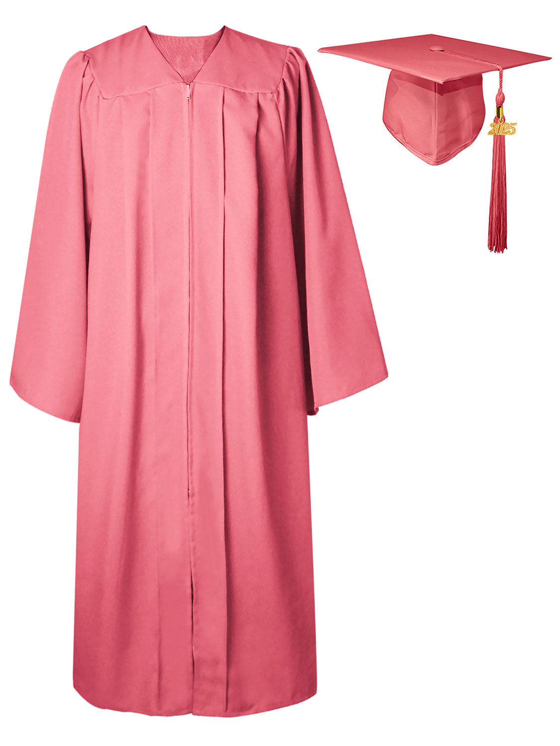 Matte High School Graduation Cap and Gown Set - 12 Colors Available