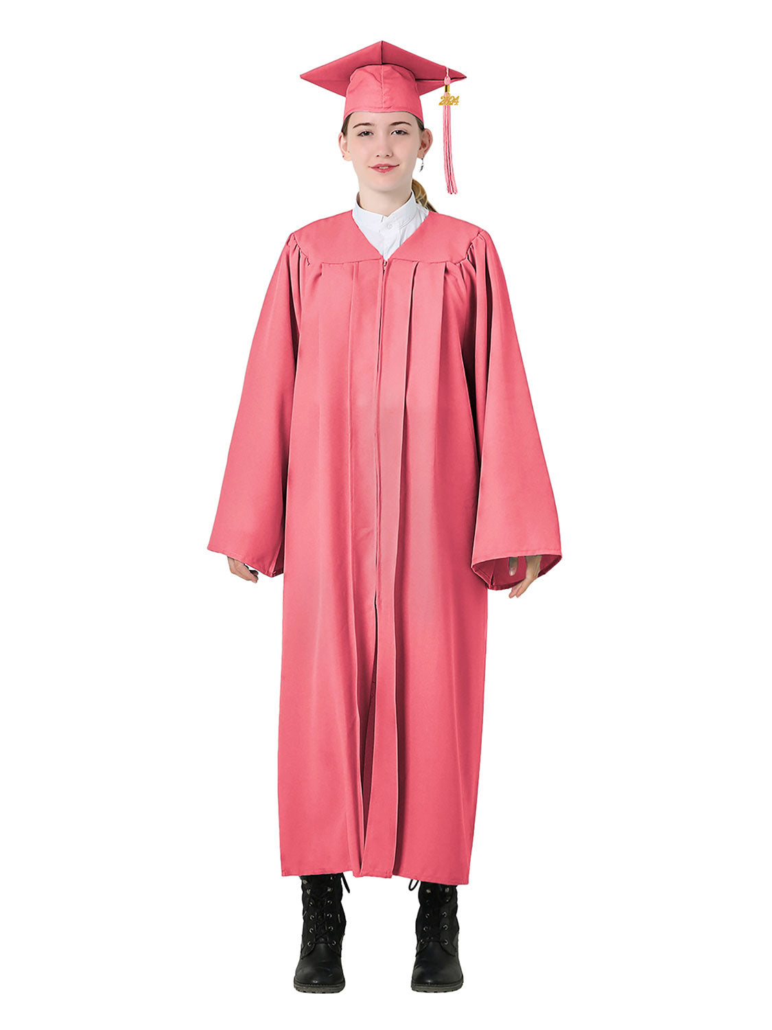 Matte High School Graduation Cap and Gown Set - 12 Colors Available