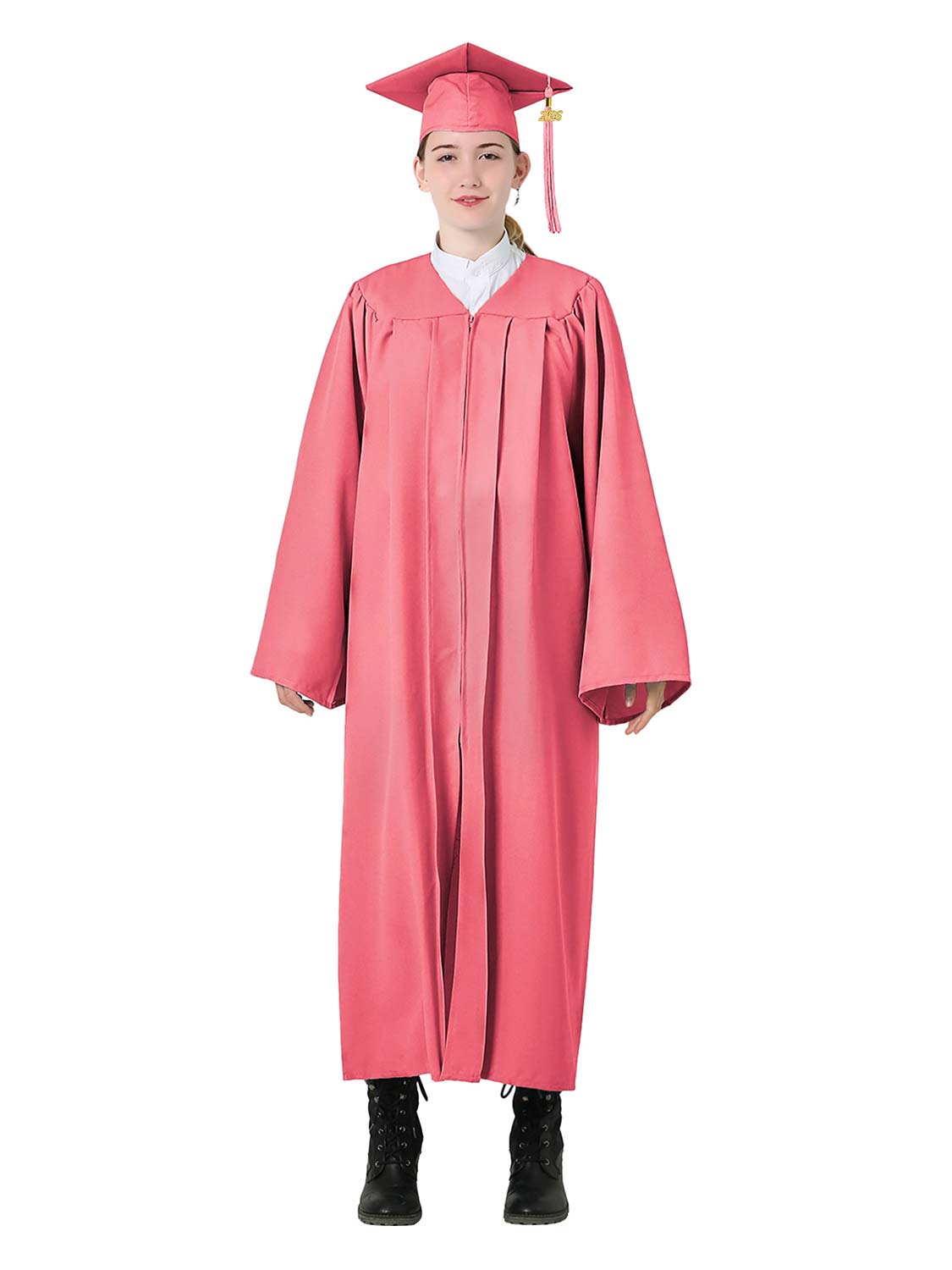 Matte High School Graduation Cap and Gown Set - 12 Colors Available