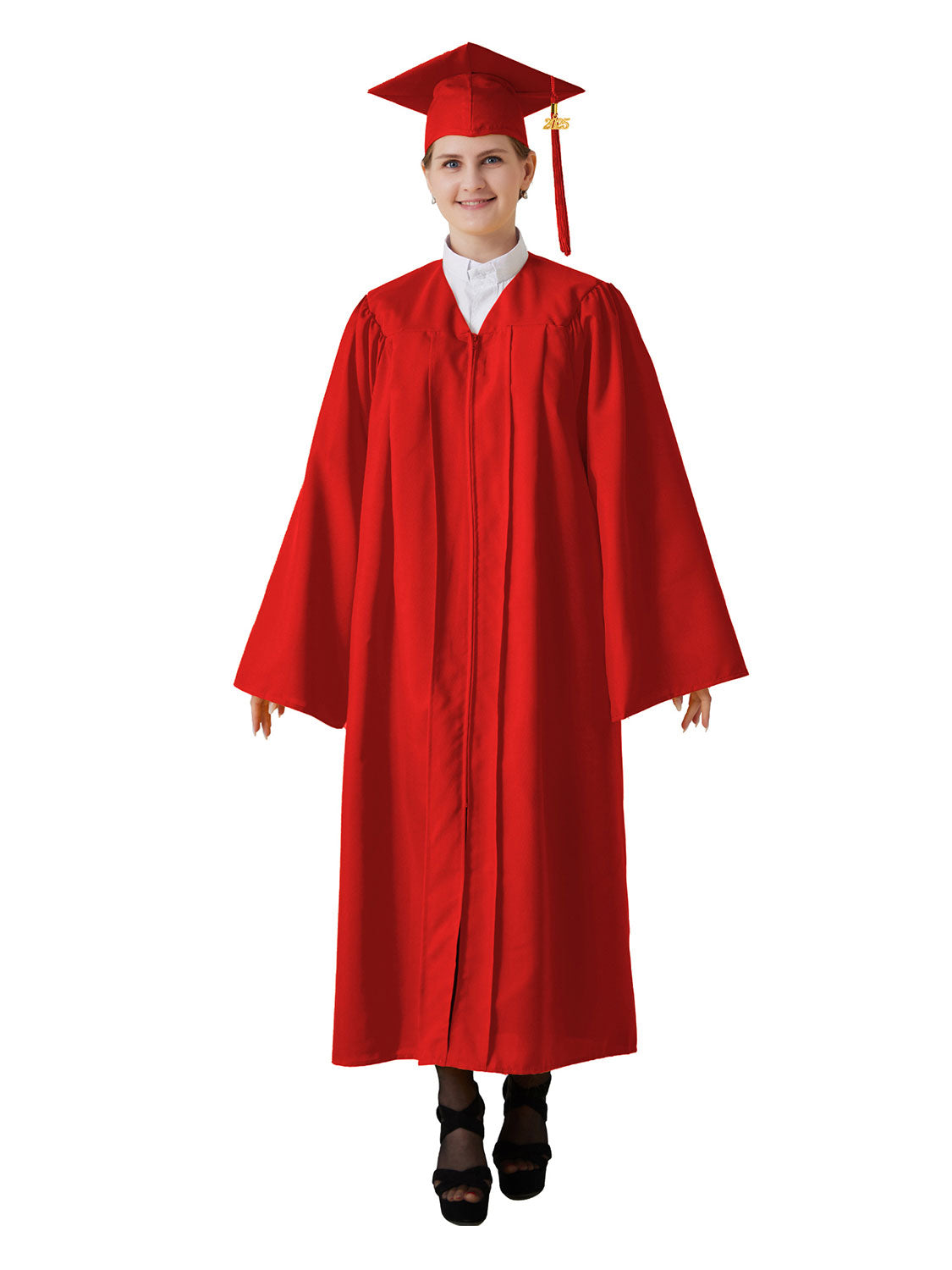 Matte High School Graduation Cap and Gown Set - 12 Colors Available