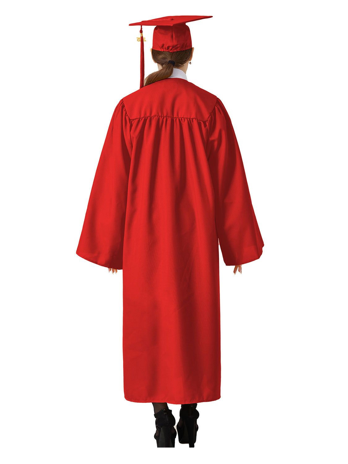 Matte High School Graduation Cap and Gown Set - 12 Colors Available