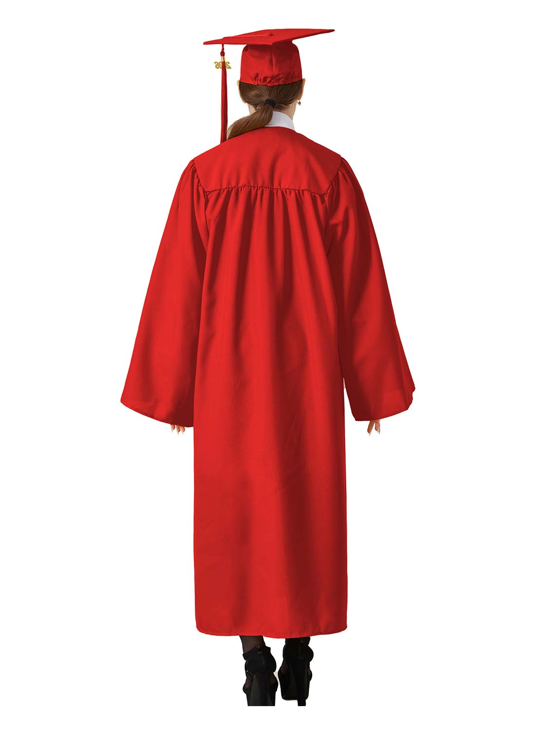 Matte High School Graduation Cap and Gown Set - 12 Colors Available