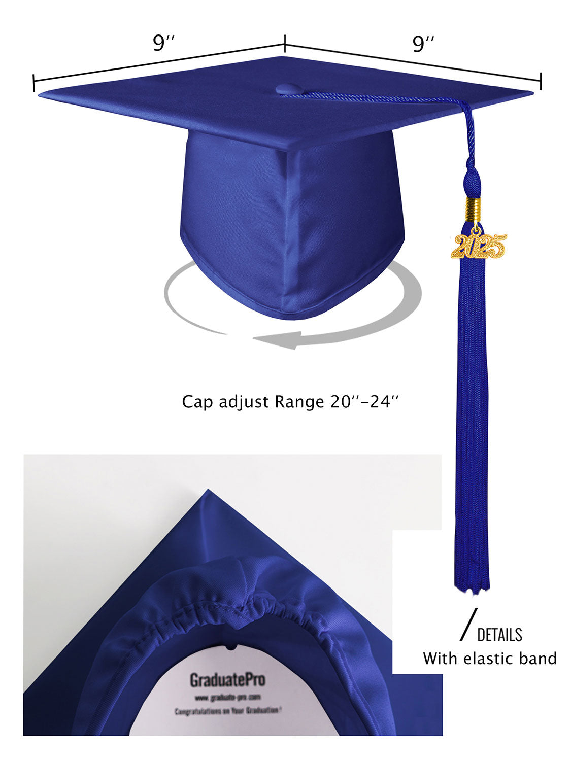 Matte High School Graduation Cap and Gown Set - 12 Colors Available