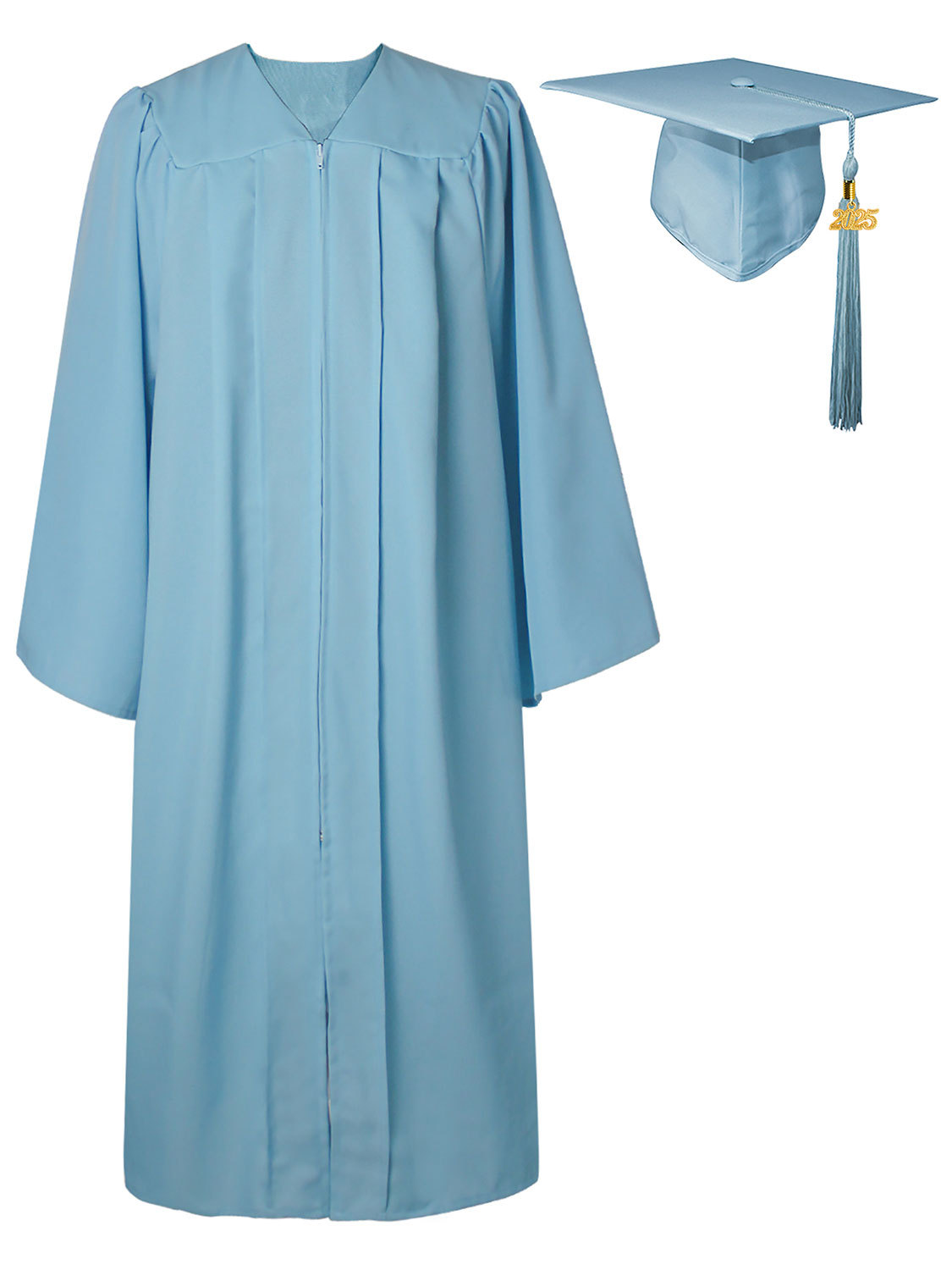 Matte High School Graduation Cap and Gown Set - 12 Colors Available