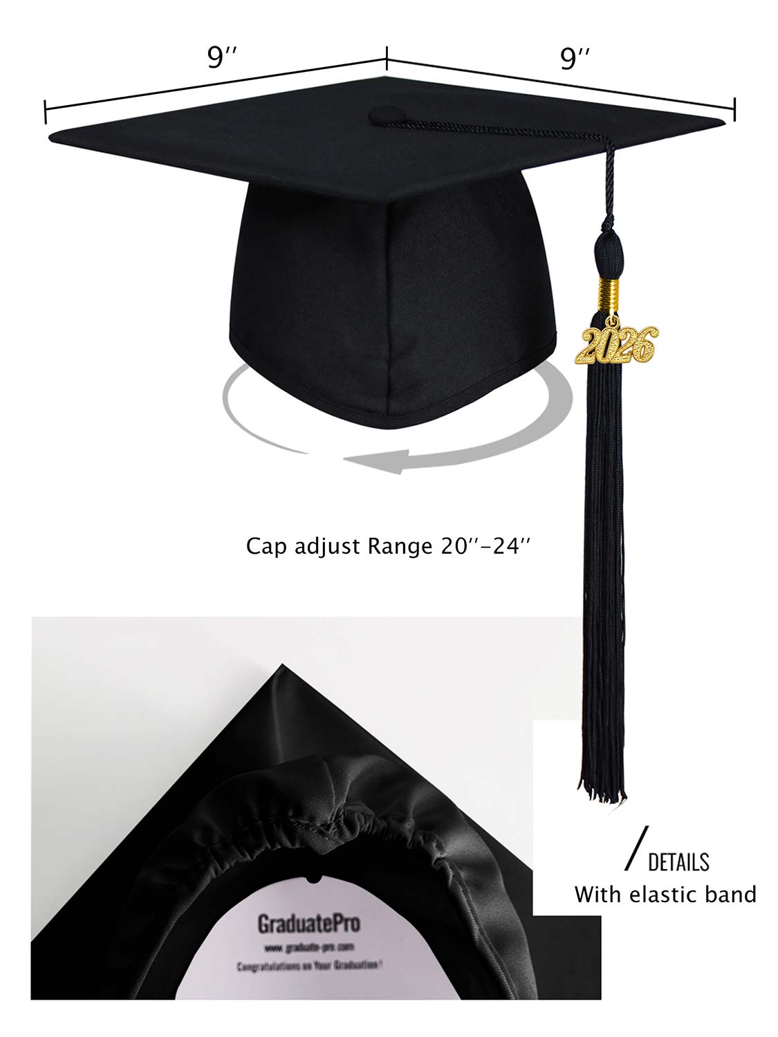 Matte High School Cap Gown and Stole Package