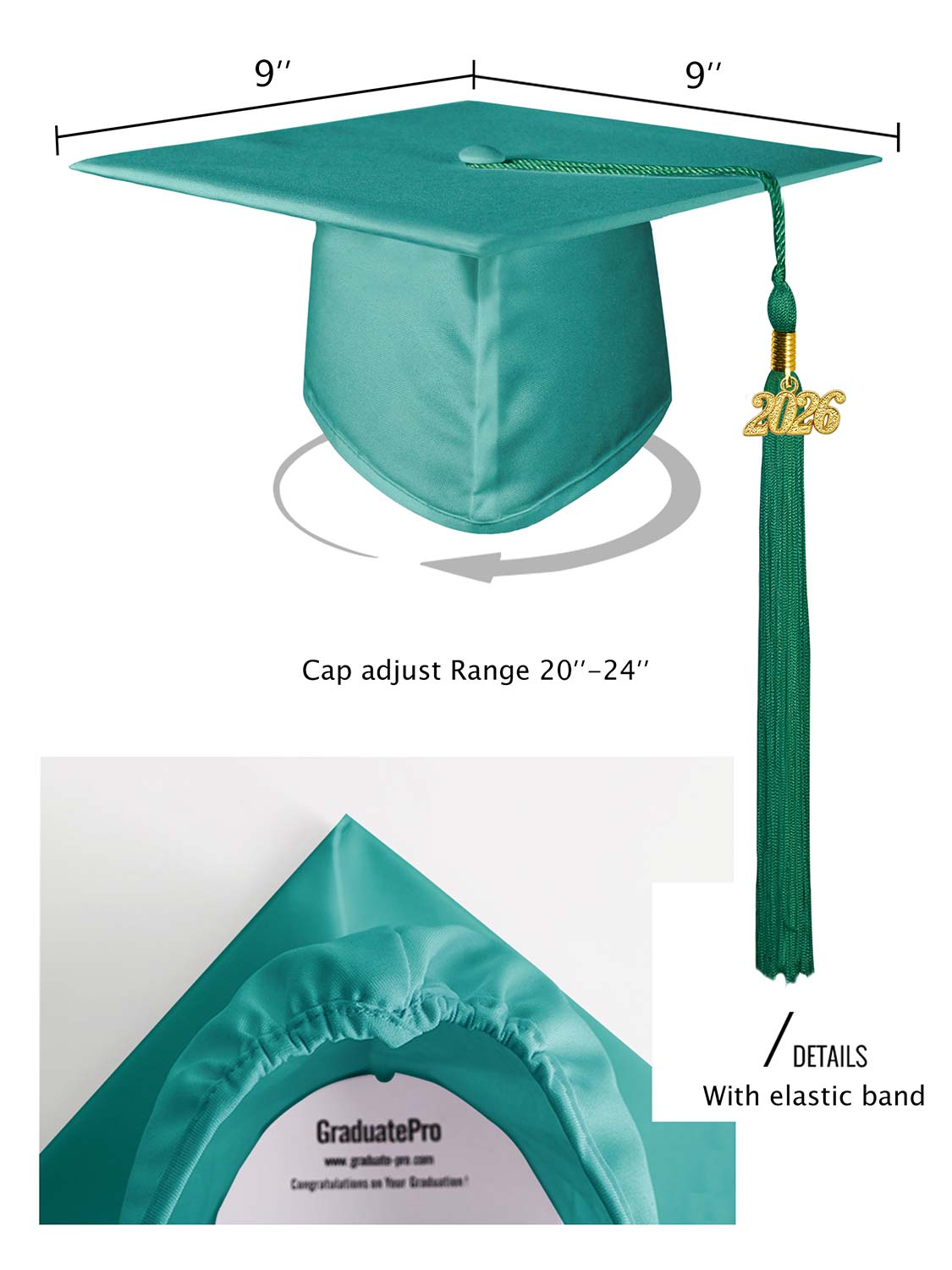 Matte High School Cap Gown and Stole Package