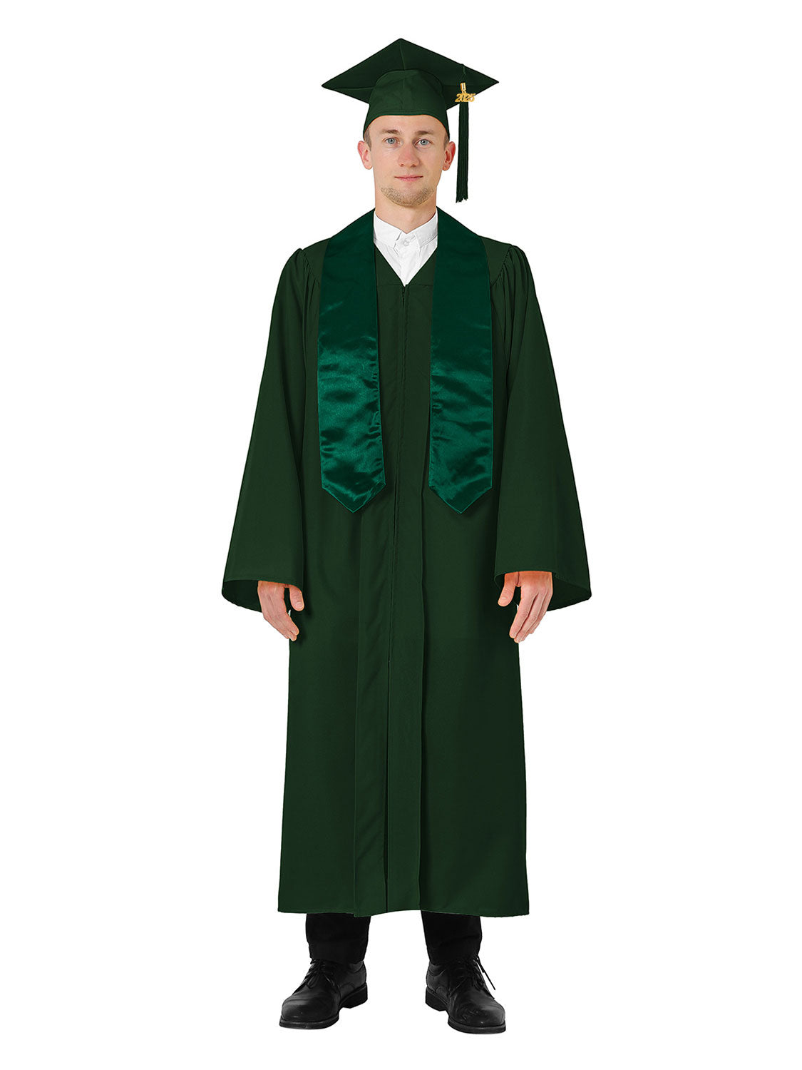 Matte High School Cap Gown and Stole Package