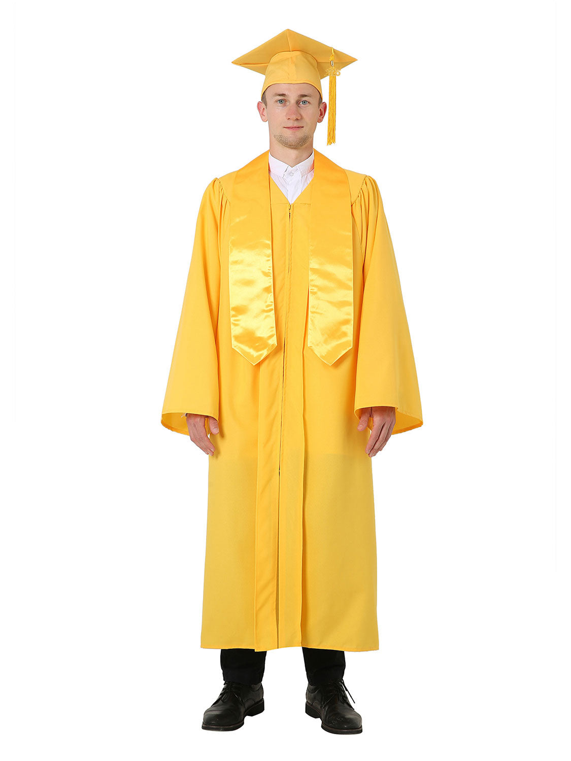 High School Cap, Gown and Stole Set with Diploma Cover, Certificate Paper, and Souvenirs - Multiple Colors Available