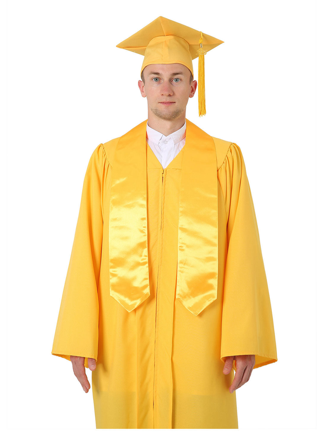 High School Cap, Gown and Stole Set with Diploma Cover, Certificate Paper, and Souvenirs - Multiple Colors Available