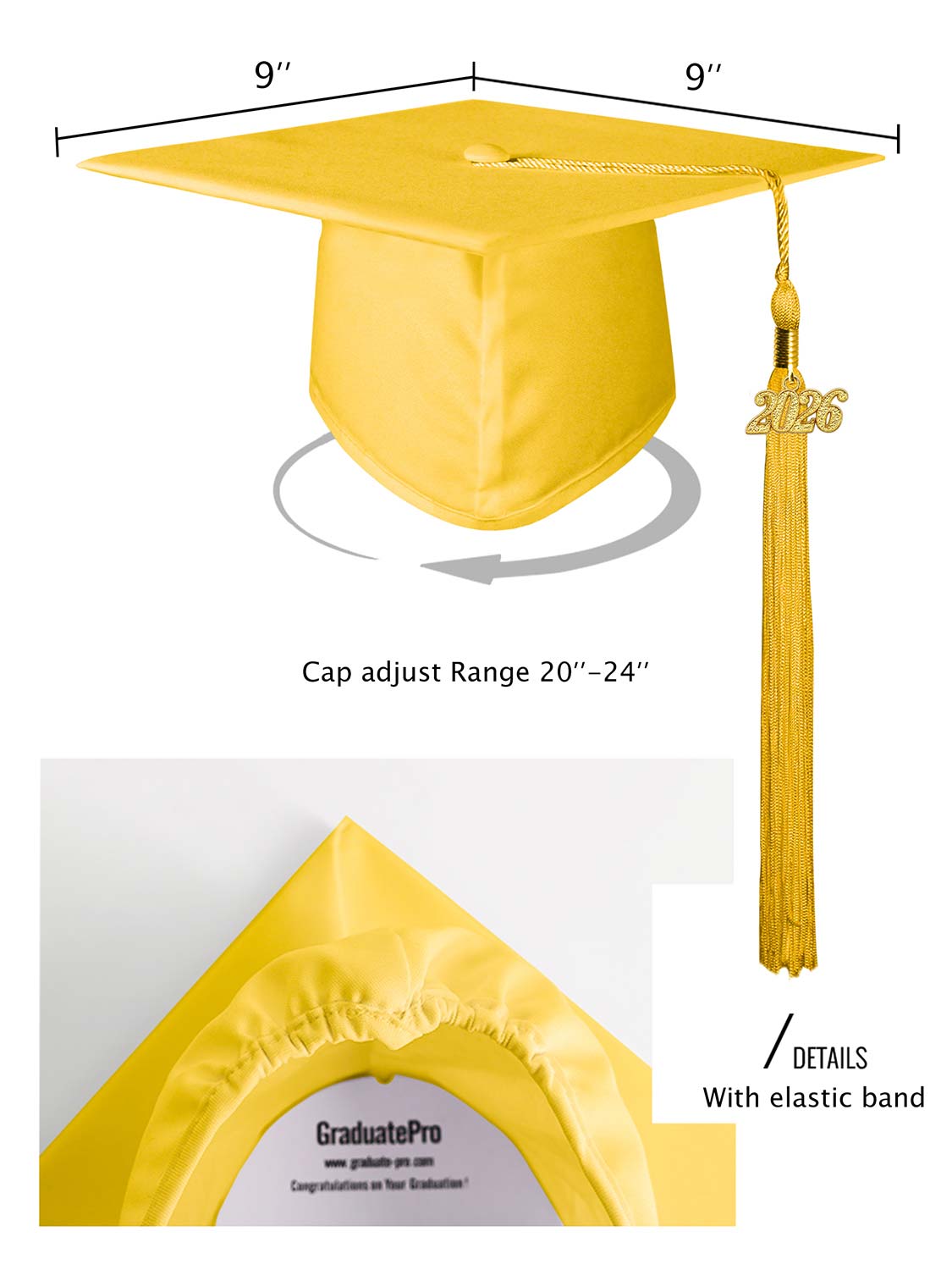 Matte High School Cap Gown and Stole Package