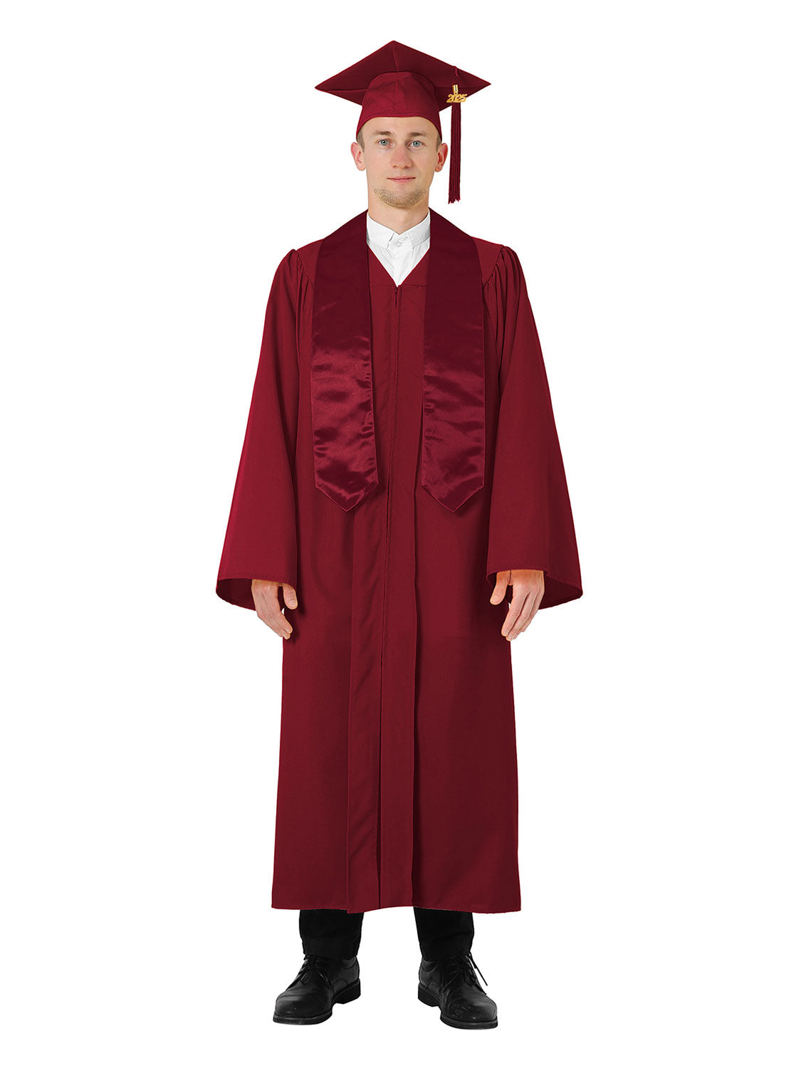 Matte High School Cap Gown and Stole Package