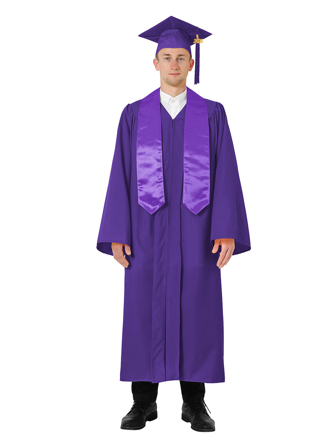 Matte High School Cap Gown and Stole Package