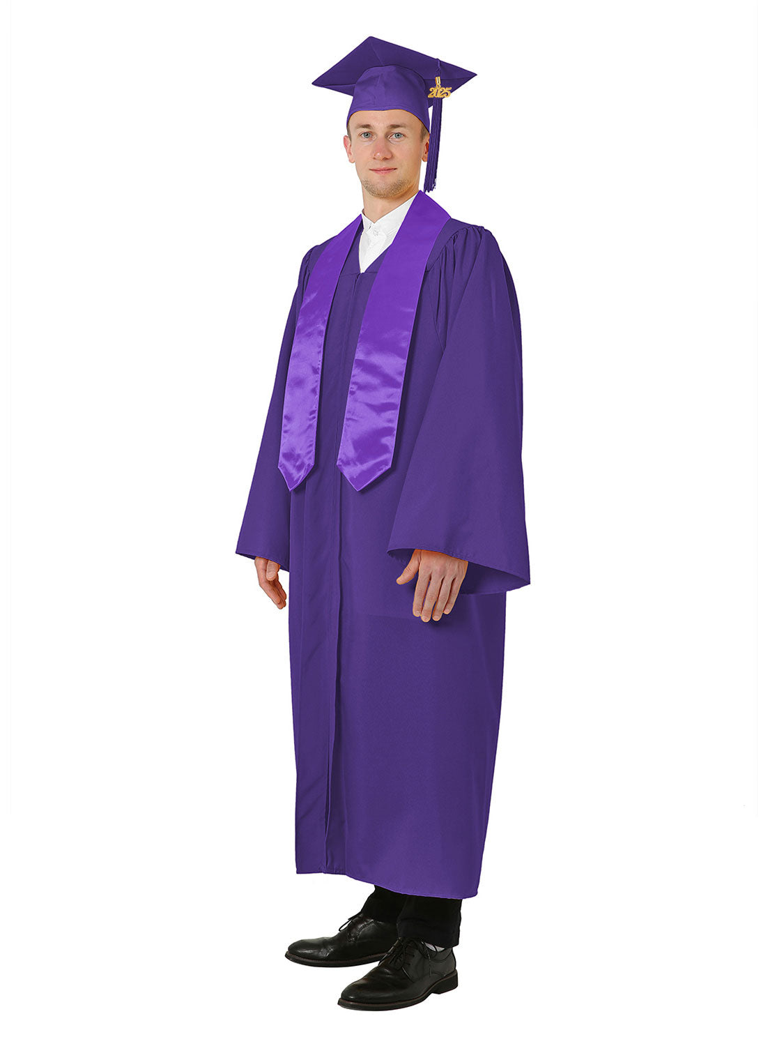 High School Cap, Gown and Stole Set with Diploma Cover, Certificate Paper, and Souvenirs - Multiple Colors Available