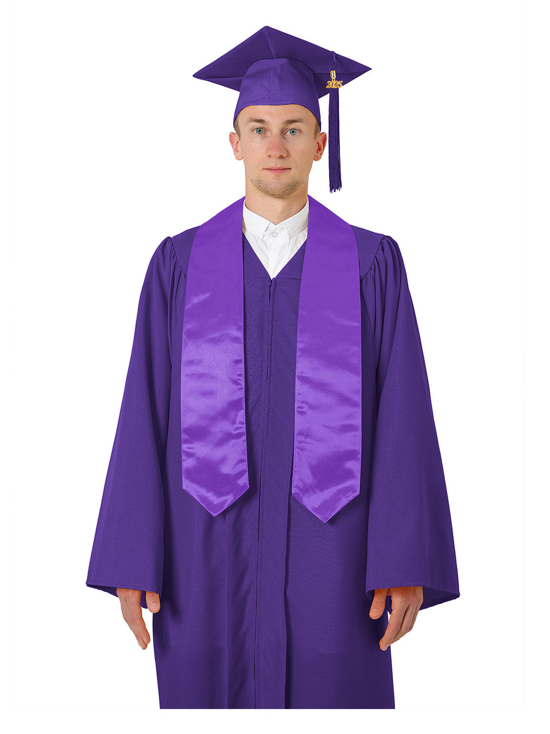 Matte High School Cap Gown and Stole Package