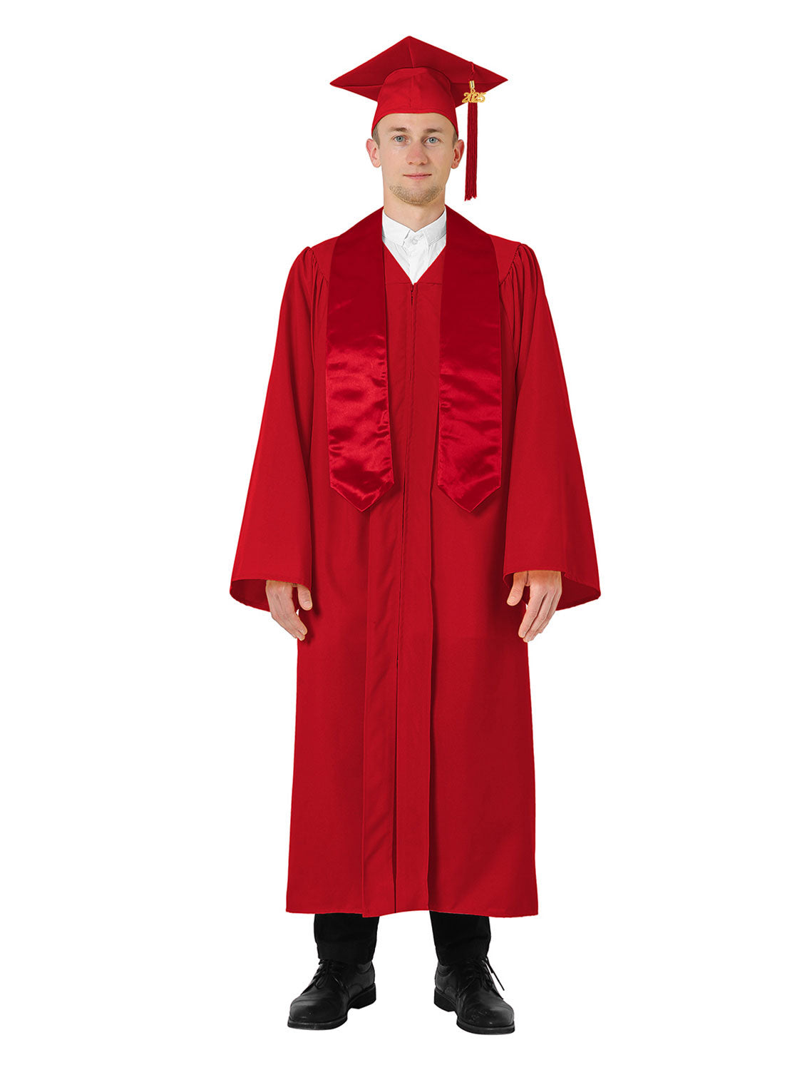 High School Cap, Gown and Stole Set with Diploma Cover, Certificate Paper, and Souvenirs - Multiple Colors Available