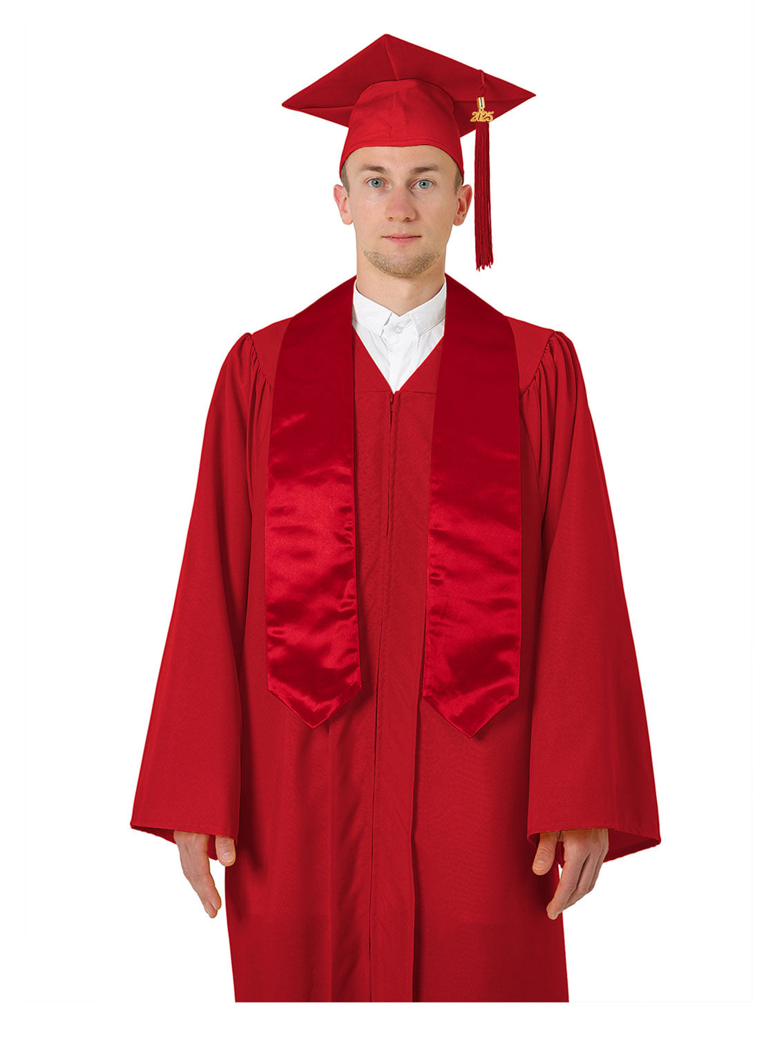 High School Cap, Gown and Stole Set with Diploma Cover, Certificate Paper, and Souvenirs - Multiple Colors Available