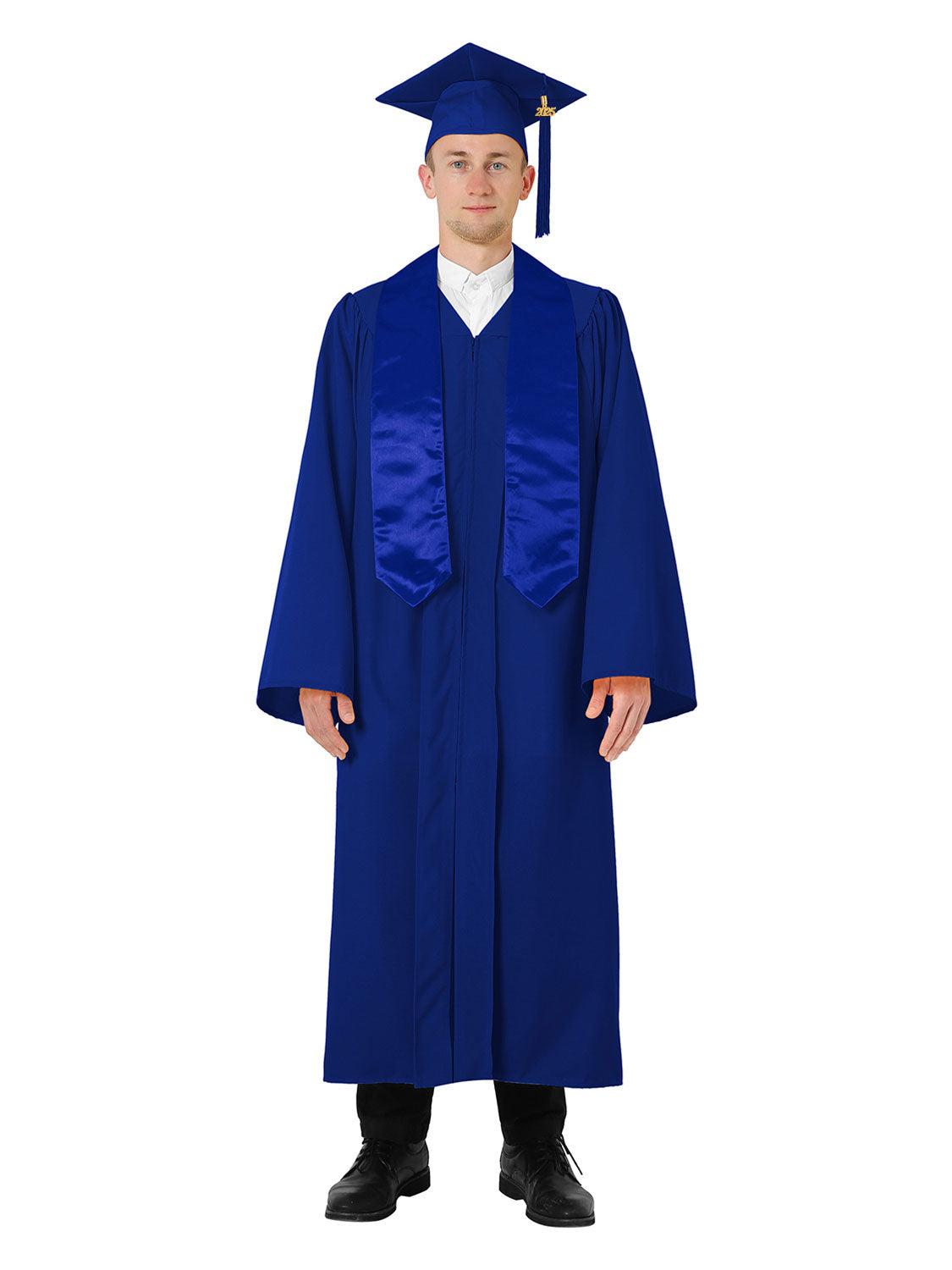 Matte High School Cap Gown and Stole Package