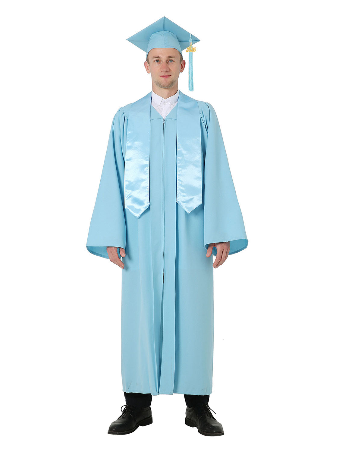 High School Cap, Gown and Stole Set with Diploma Cover, Certificate Paper, and Souvenirs - Multiple Colors Available