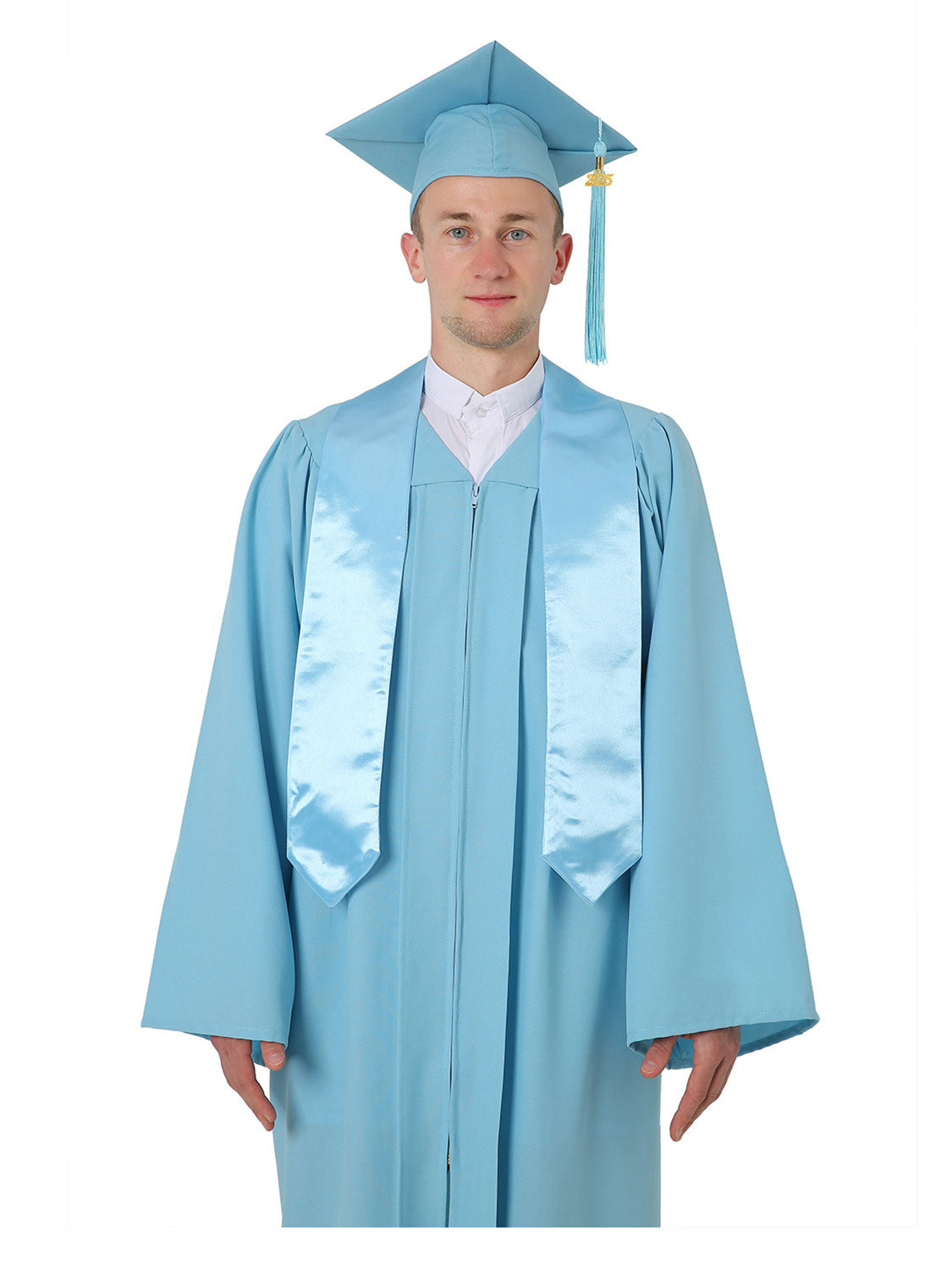 High School Cap, Gown and Stole Set with Diploma Cover, Certificate Paper, and Souvenirs - Multiple Colors Available