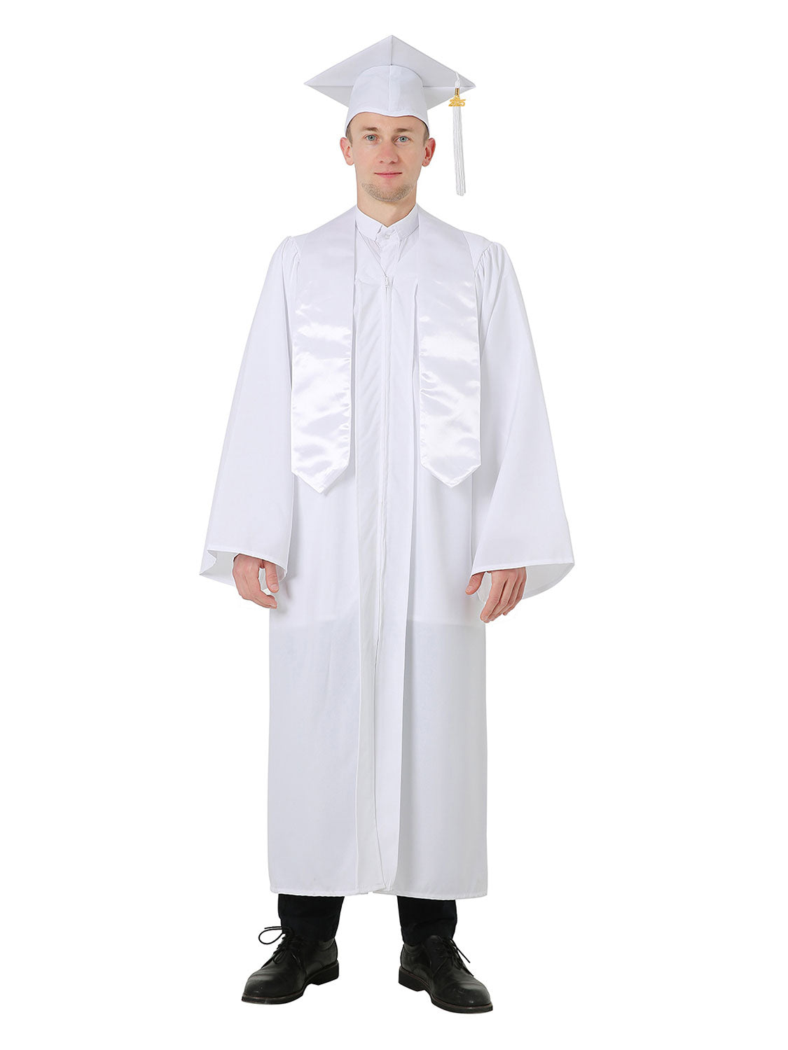 High School Cap, Gown and Stole Set with Diploma Cover, Certificate Paper, and Souvenirs - Multiple Colors Available