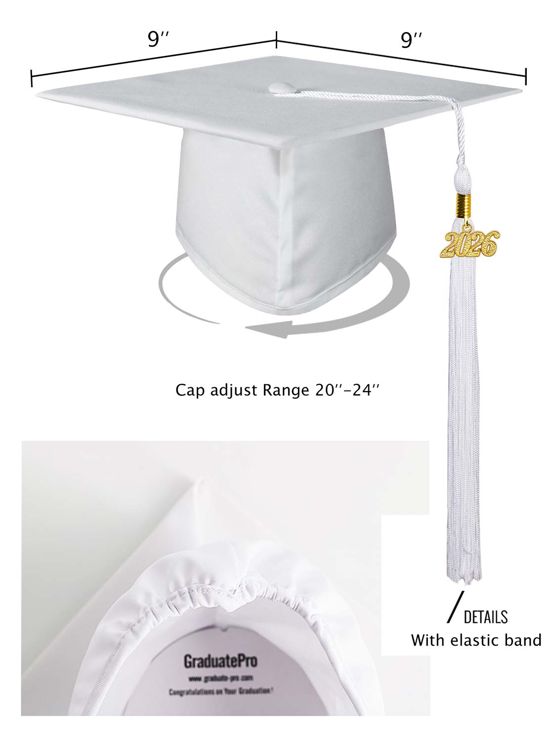 Matte High School Cap Gown and Stole Package