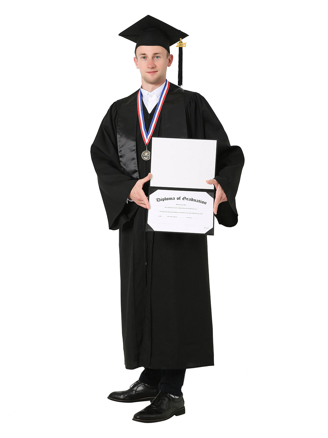 High School Cap, Gown and Stole Set with Diploma Cover, Certificate Paper, and Souvenirs - Multiple Colors Available