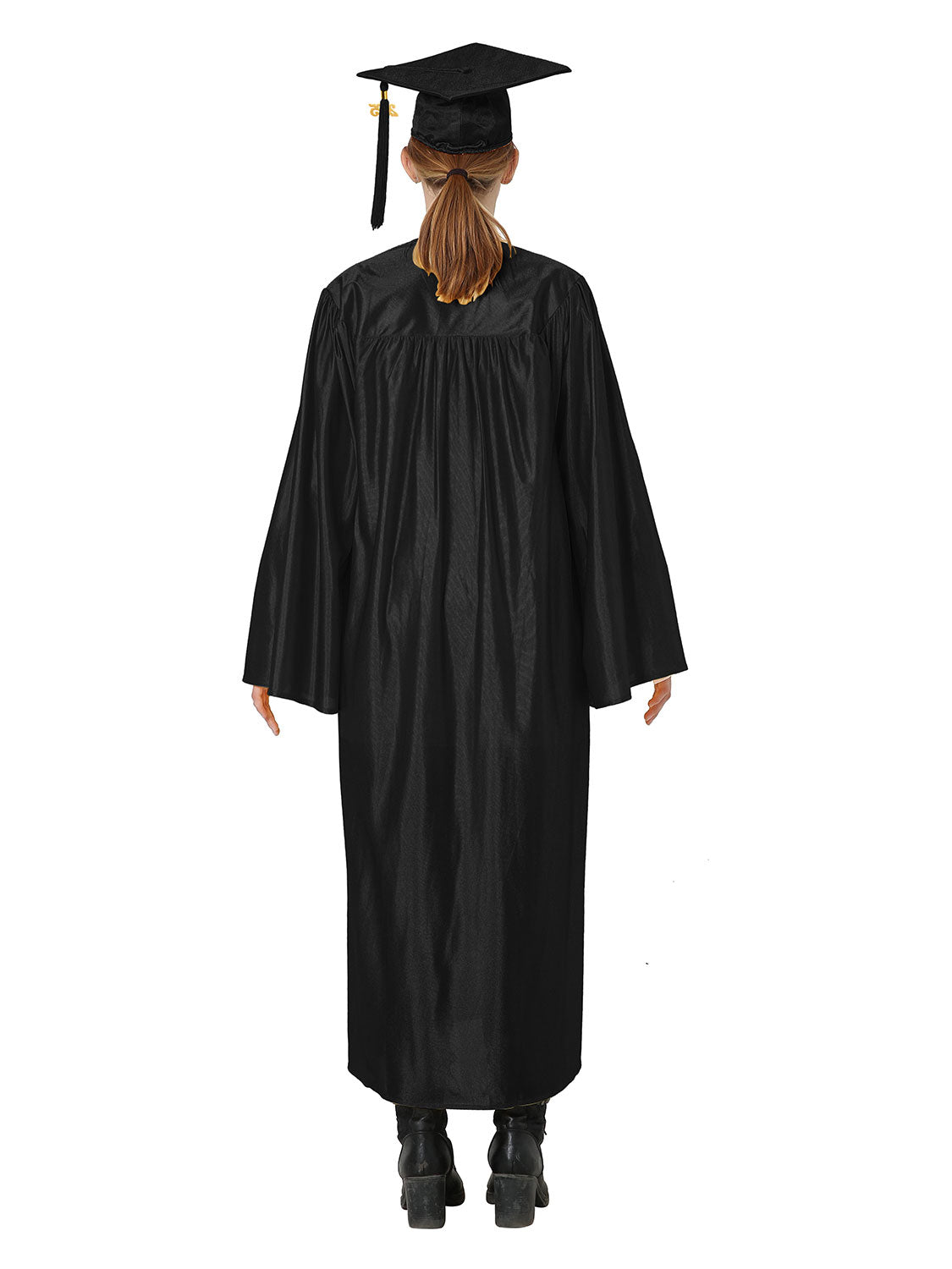 Shiny High School Graduation Cap and Gown Set - 12 Colors Available