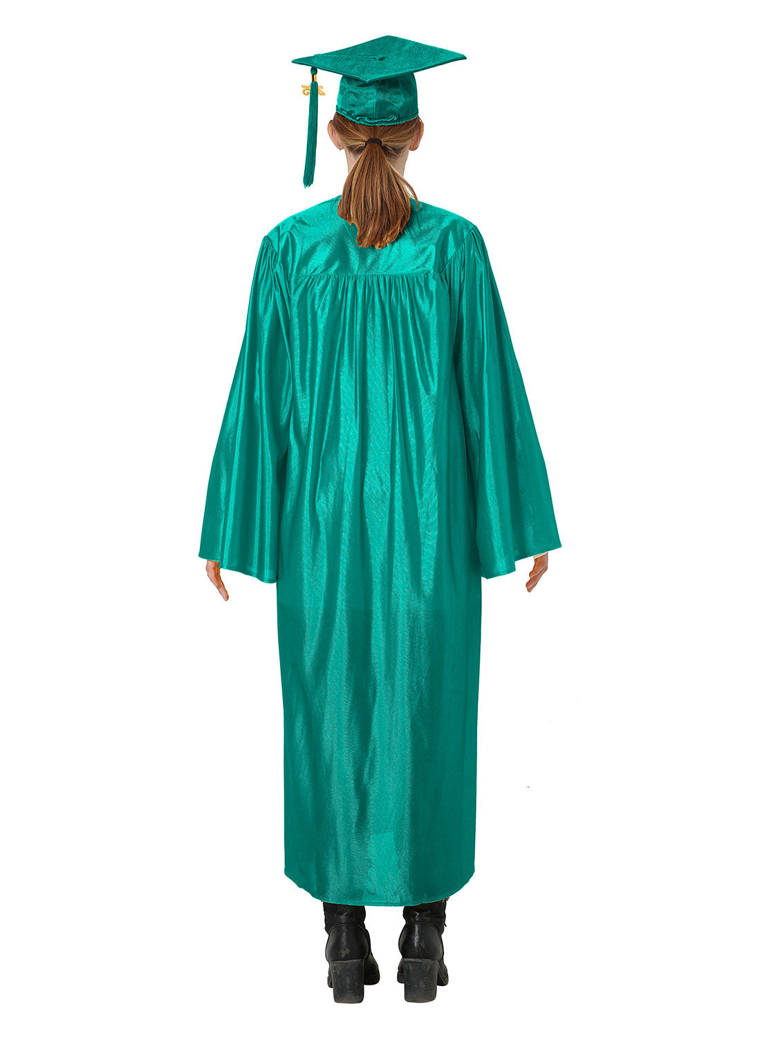 Shiny High School Graduation Cap and Gown Set - 12 Colors Available