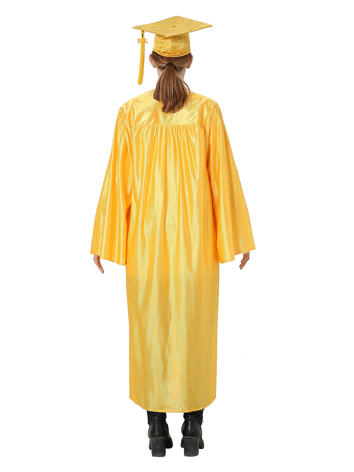 Shiny High School Graduation Cap and Gown Set - 12 Colors Available