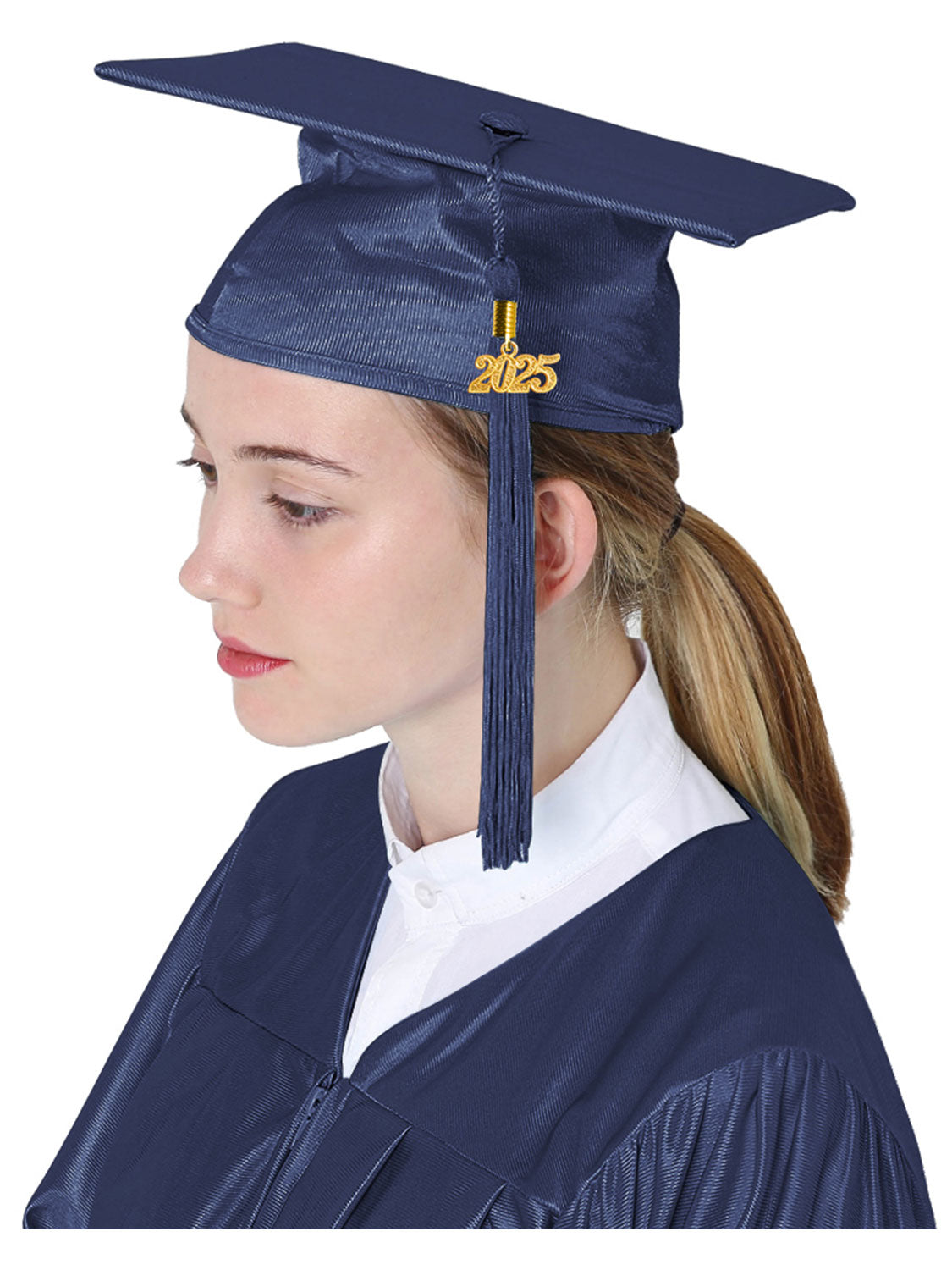 Shiny High School Graduation Cap and Gown Set - 12 Colors Available