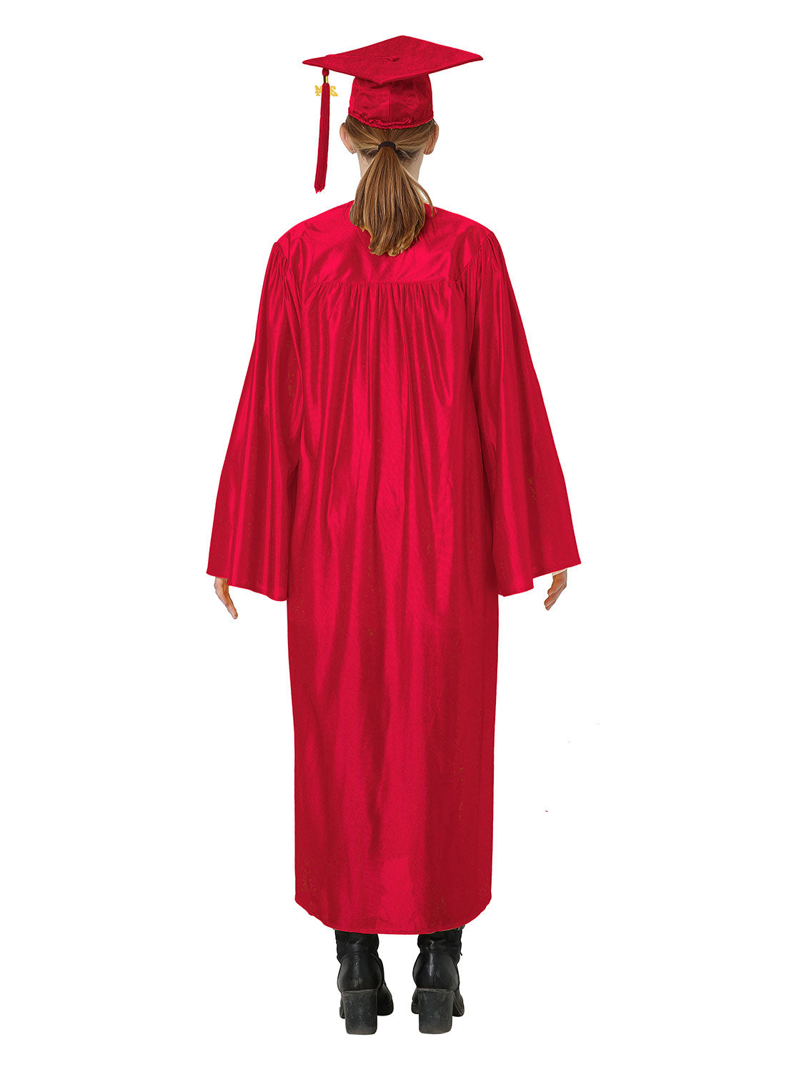 Shiny High School Graduation Cap and Gown Set - 12 Colors Available