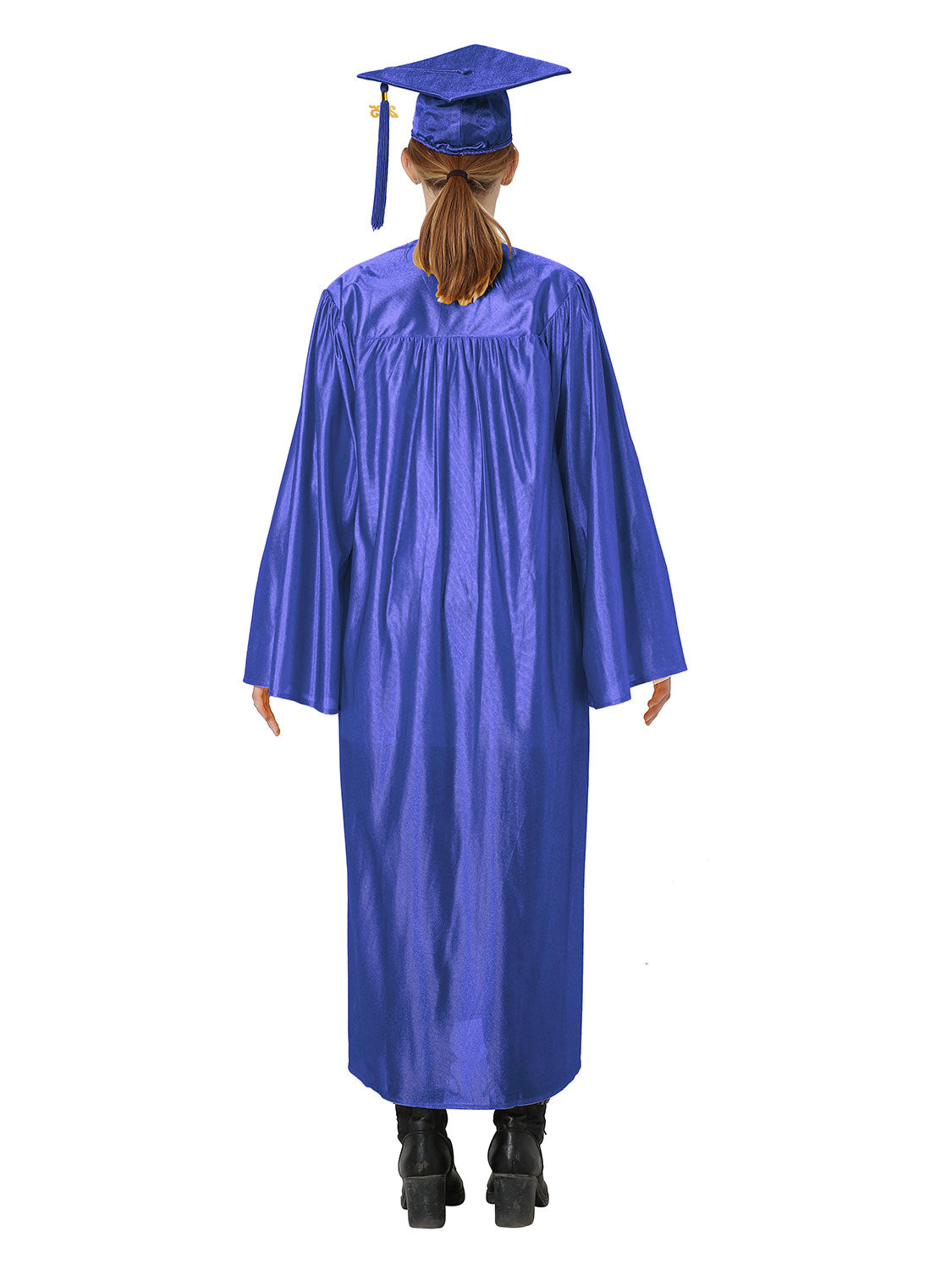 Shiny High School Graduation Cap and Gown Set - 12 Colors Available