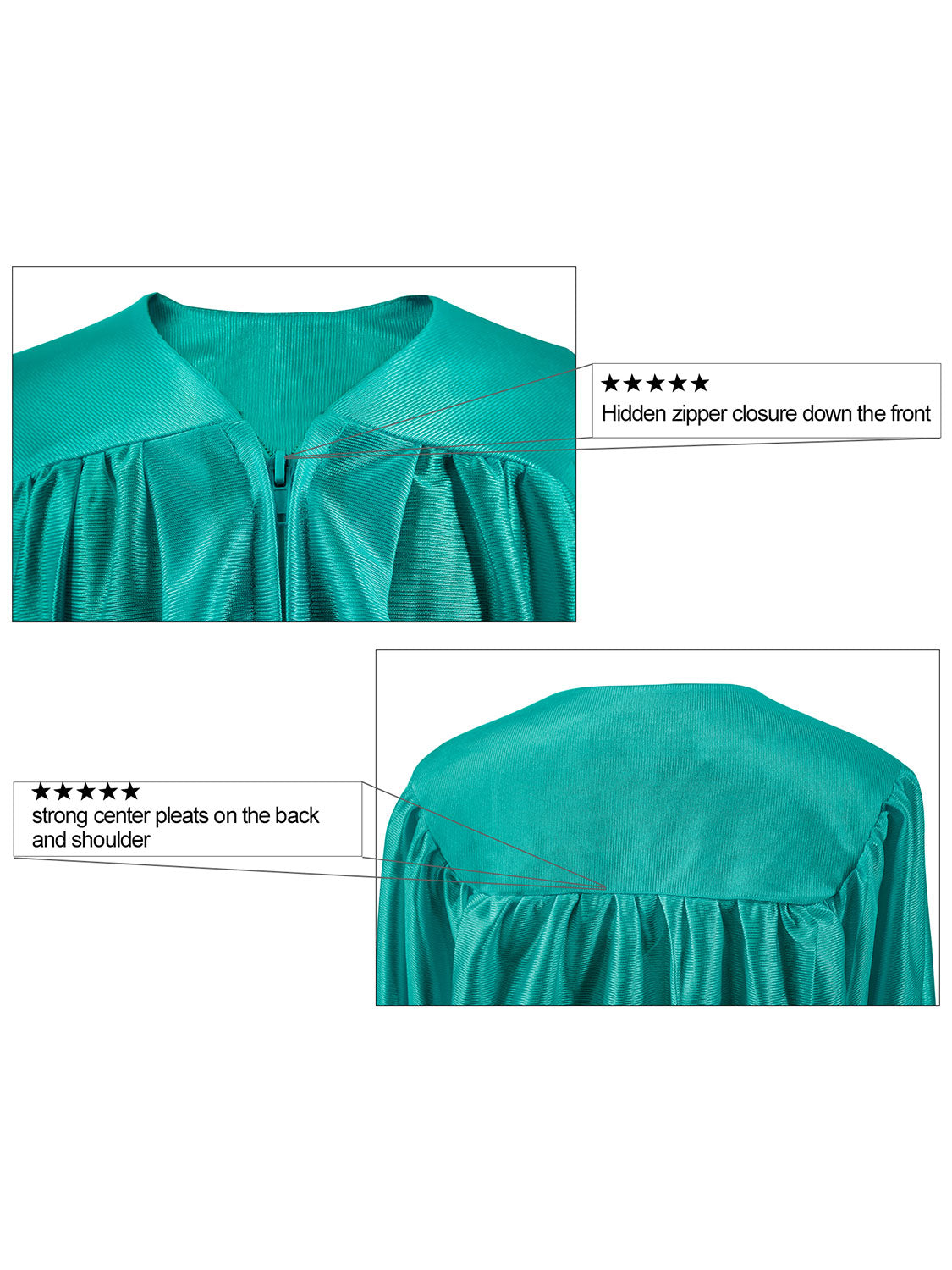 Unisex Shiny Choir Robe for Church - 12 Colors Available