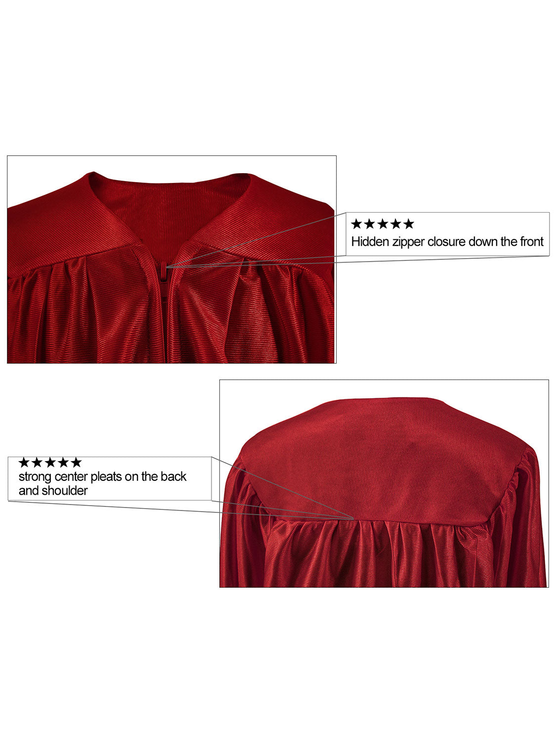 Unisex Shiny Choir Robe for Church - 12 Colors Available