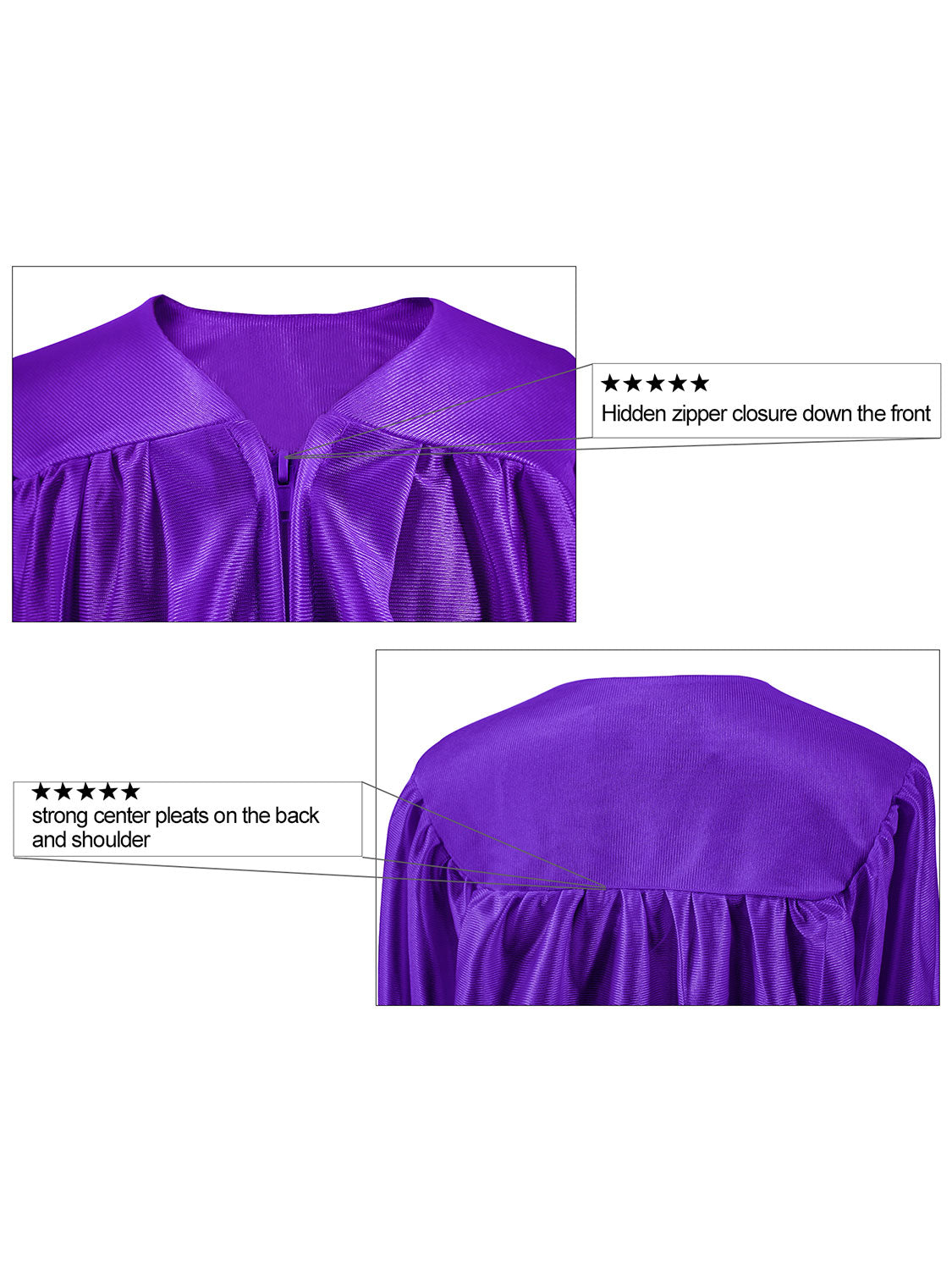 Unisex Shiny Choir Robe for Church - 12 Colors Available