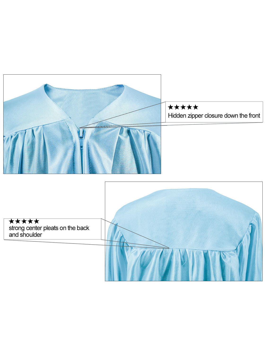 Unisex Shiny Choir Robe for Church - 12 Colors Available