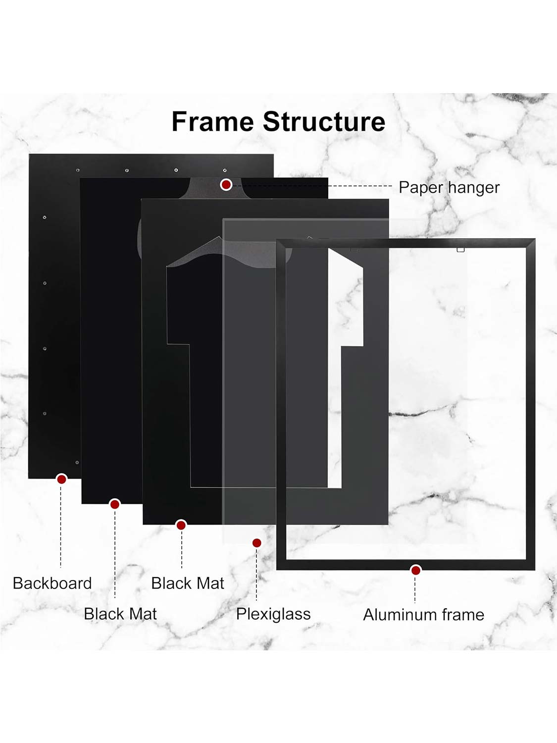 Aluminum Jersey Frame Display Case with Mat Hanger & Plexiglass - 2 Sizes Available