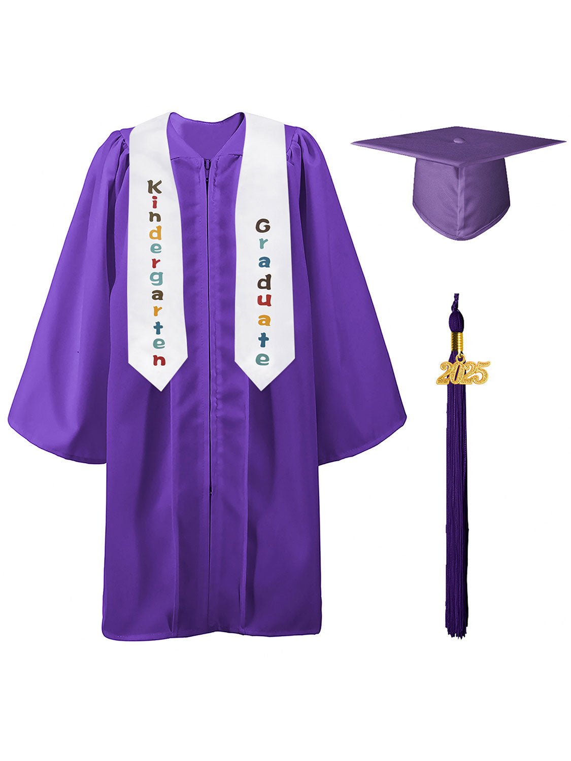 Preschool/Kindergarten Graduation Matte Package (Cap, Gown and Stole)